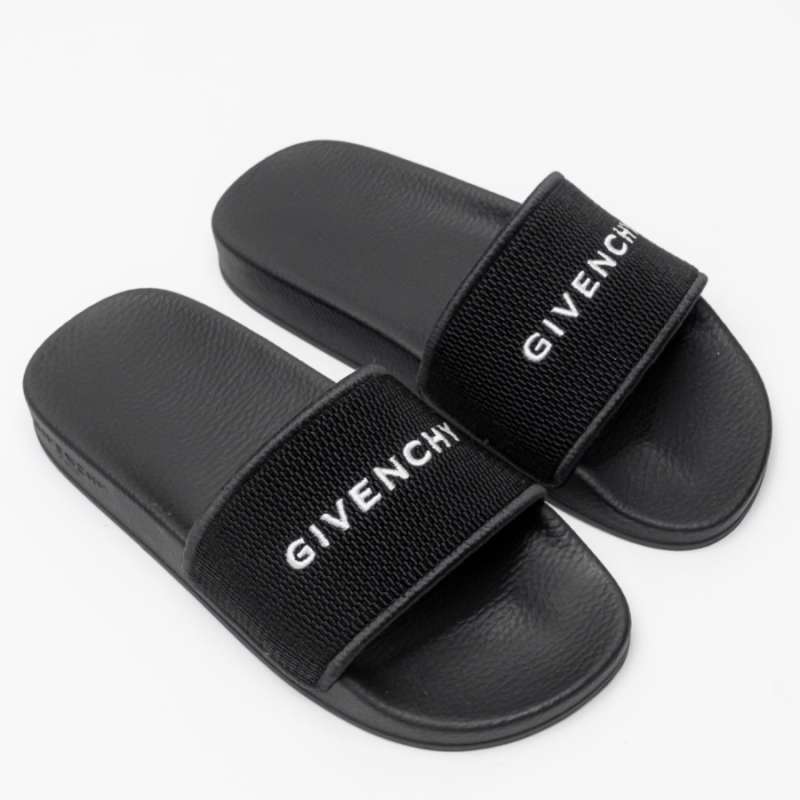 Jual Givenchy Logo Rubber and Mesh Sandals Slide Black di Seller