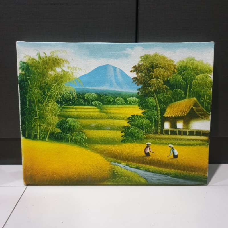 Promo Hiasan Dinding Dekorasi Lukisan Kanvas Pemandangan Pegunungan Sawah  Diskon 23% di Seller Servant House - Melawai, Kota Jakarta Selatan | Blibli
