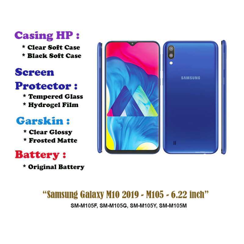 Samsung Galaxy M10 2019 M105 inch Case Screen Protector  Battery Dll