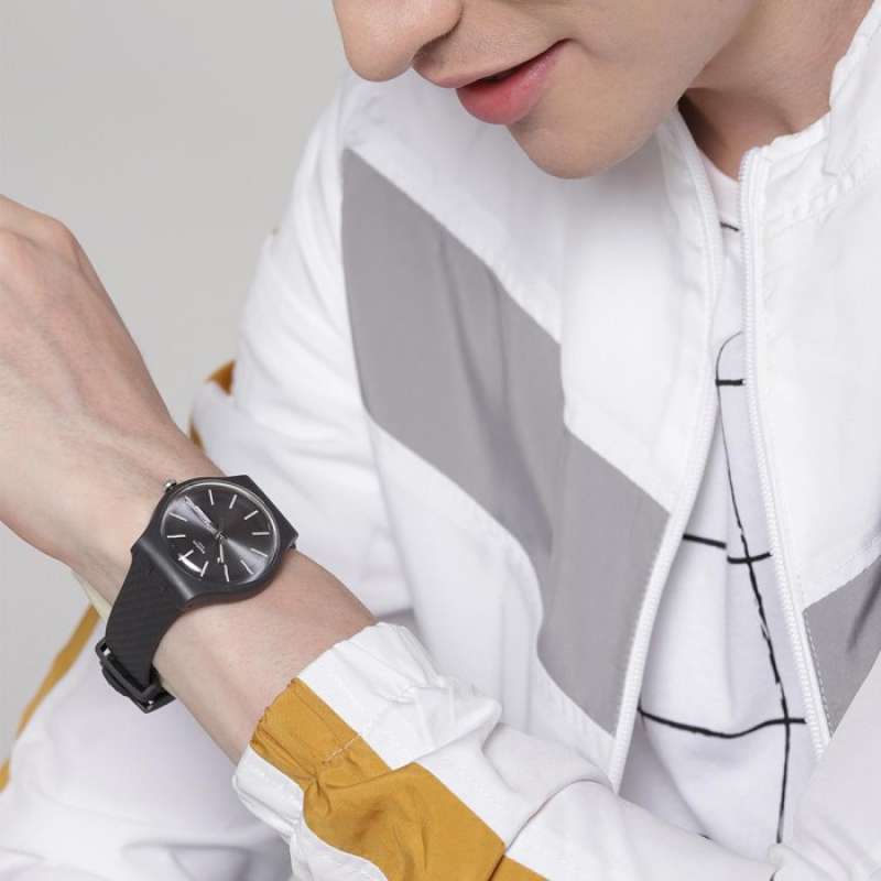Promo SWATCH SUOM708 Jam Tangan Pria Bricagris Hitam Diskon