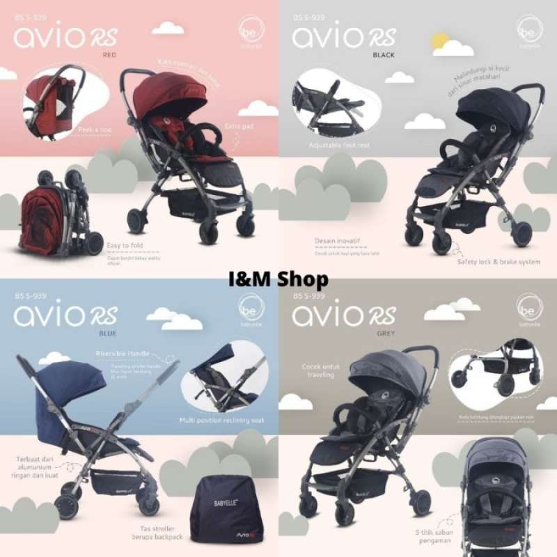 Promo Kereta Dorong Bayi Babyelle 939 Avio Rs Grey Stroller