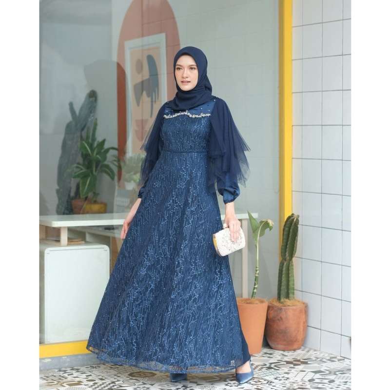 Jual KEBAYA MODERN TERBARU DRESS LUNA DRESS BROKAT KOMBINASI
