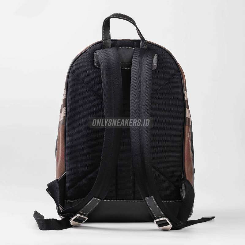 Jual Burberry Jett Check Canvas And Leather Backpack (100