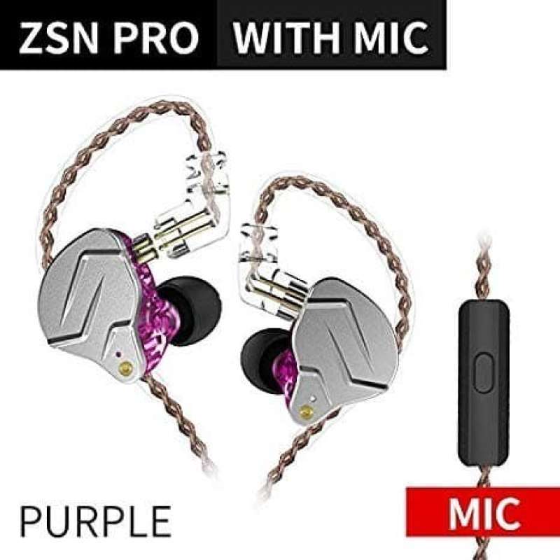Jual KZ ZSN PRO DENGAN MIC PURPLE UNGU EARPHONE KNOWLEDGE ZENITH