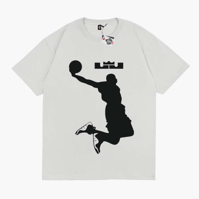 KRMK Kaos T Shirt Basket LE BRON JAMES NBA IBL DBL Hologram Kaos Sport V1  PUTIH XXL