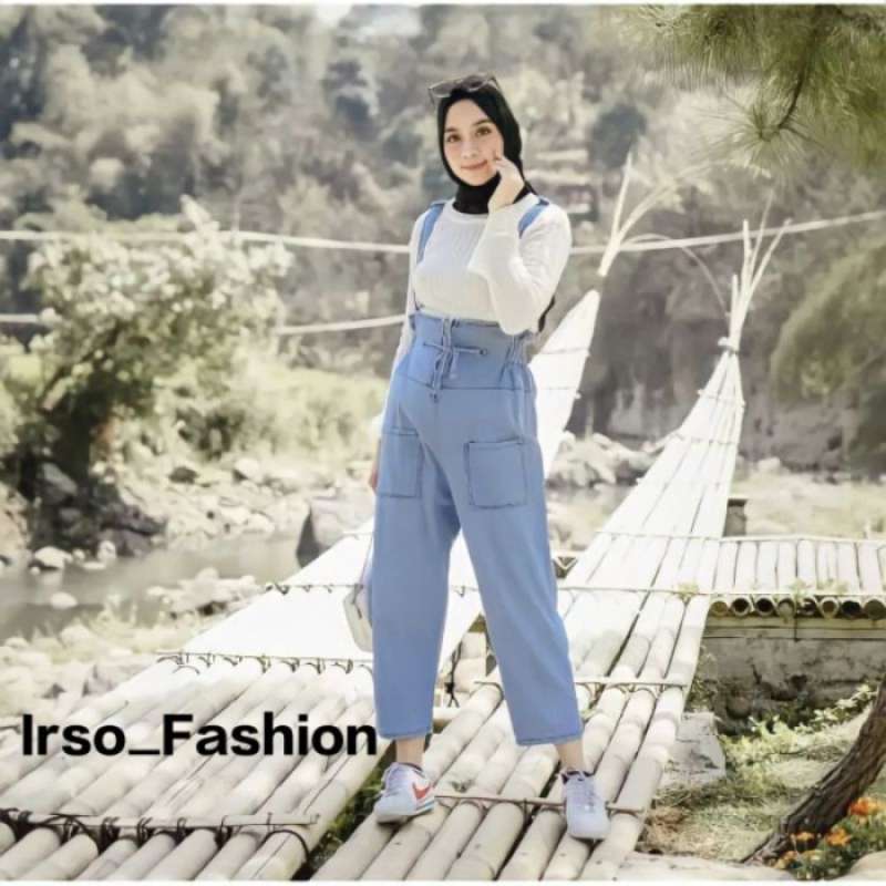 Jual Baru JUMPSUIT JEANS WANITA OVERALL MYSCHA BRYSCHA MUSLIMAH