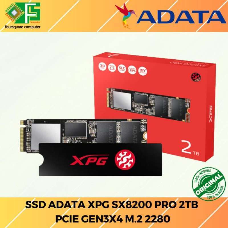 Jual SSD M.2 NVMe Adata XPG SX8200 Pro 2TB PCIe Gen 3x4 2280 di