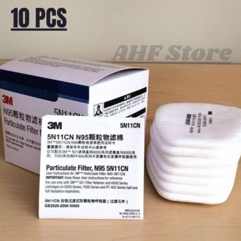 Promo 10pcs Filter Masker 3M 5N11CN Busa N95 Partikel Respirator
