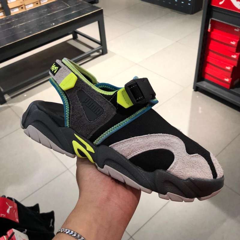 Sepatu Sandal PUMA Ts 01 Pam Black Lime Squeeze 390451 01