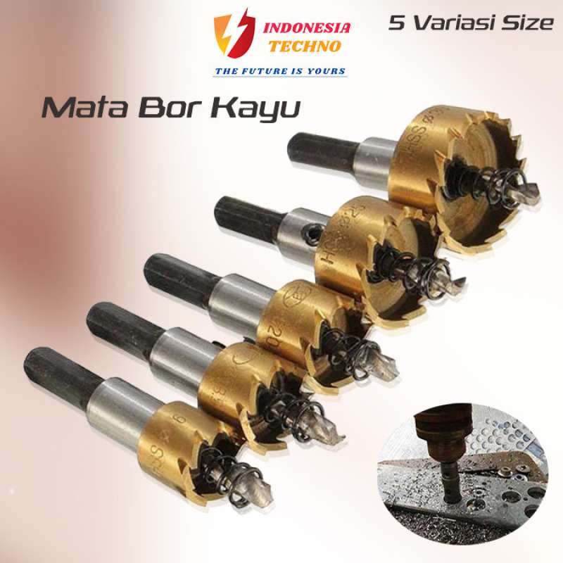 Jual Mata Bor Hole Saw Besi Holesaw Set 5Pcs Hss Titanium16 30Mm