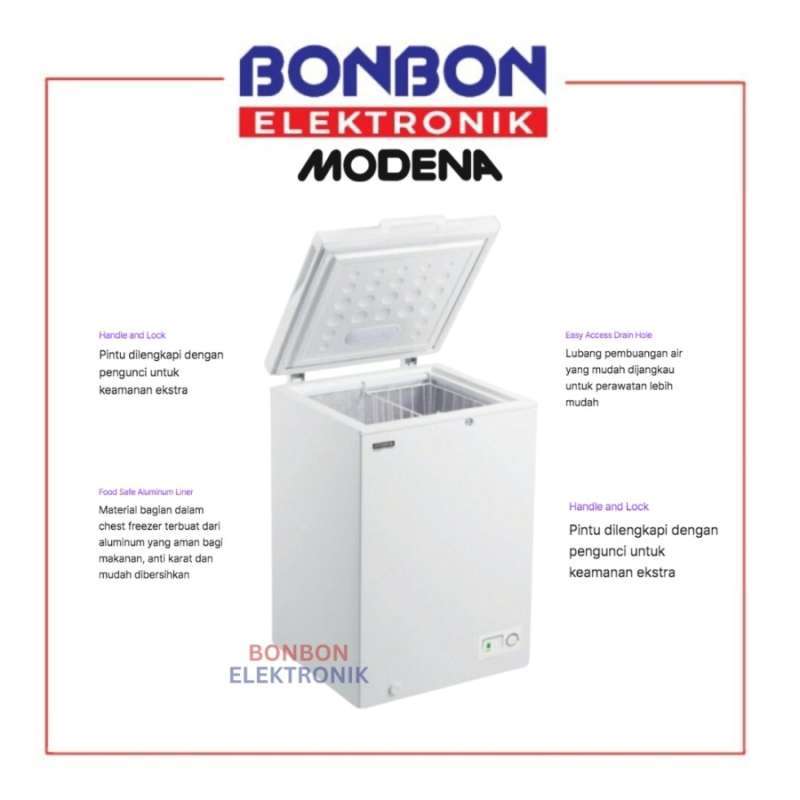 Jual Modena Chest Freezer 105 Liter Md0106w Md 0106 W Cooler Box