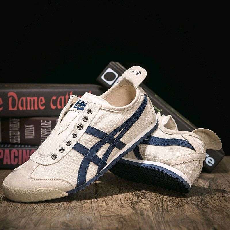 Onitsuka tiger slip hotsell on cream navy