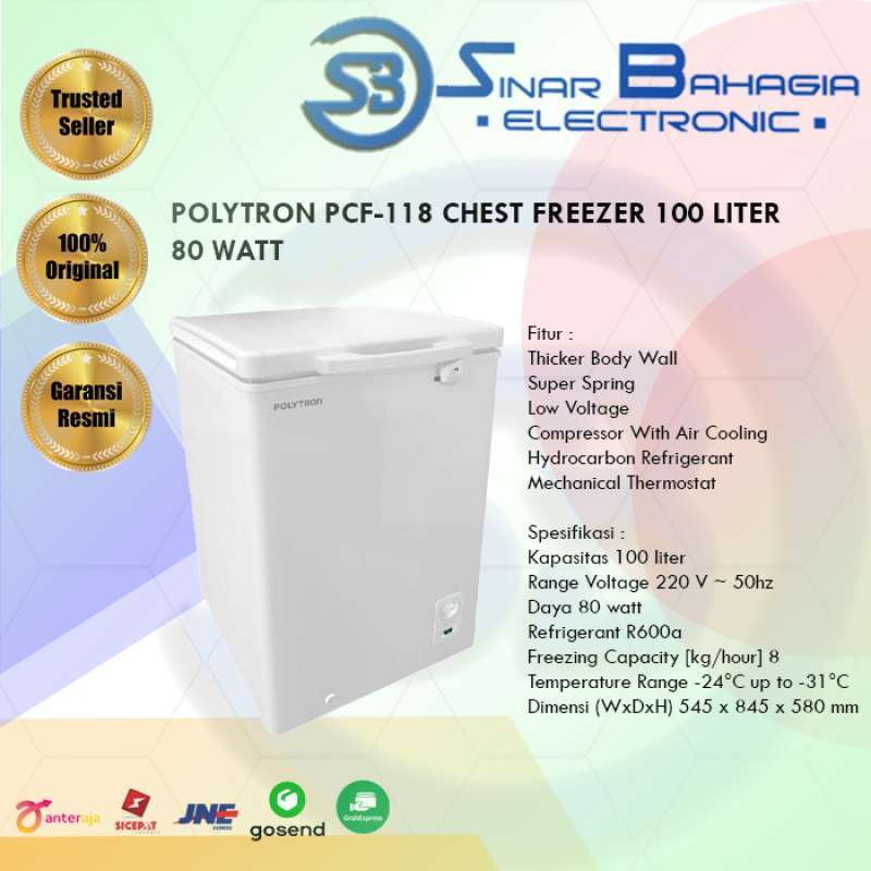 Jual Polytron Pcf 118 Chest Freezer 100 Liter 80 Watt new khusus Bandung Di Seller Sinar Bahagia Electronic Sinar Bahagia Electronic Kota Bandung Blibli