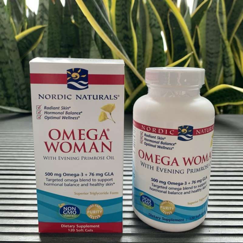 Omega woman with store evening primrose oil