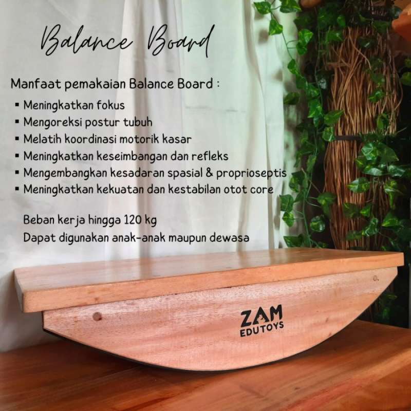 Jual Balance Board Small Papan Keseimbangan Anak Kayu Solid Zam