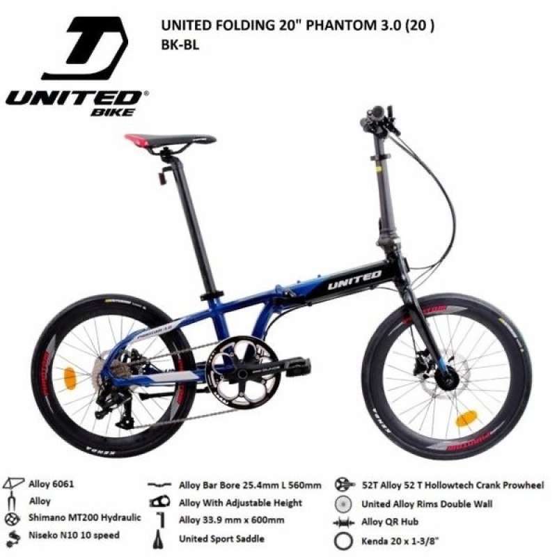 Jual sepeda lipat folding bike 20 united phantom 3.0 di Seller
