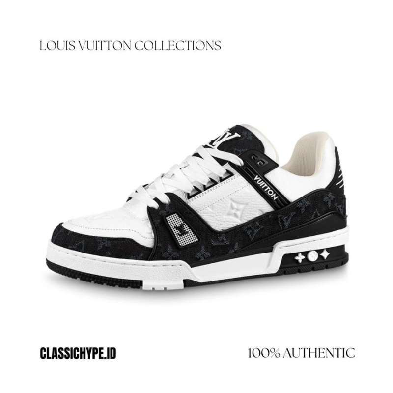 LV TRAINER WHITE BLACK 100 A MISSING UTHENTIC