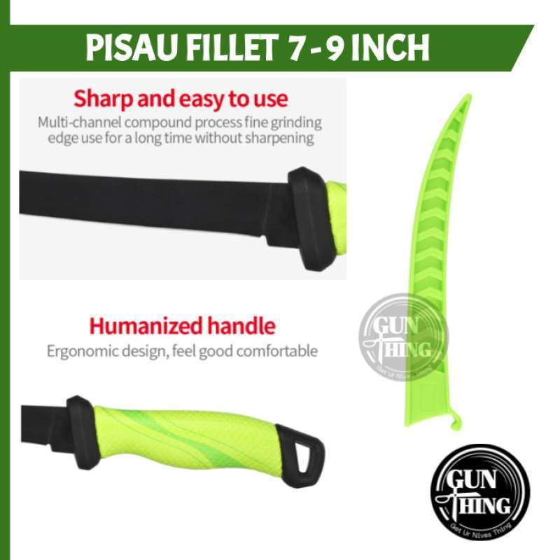 Promo Pisau Fillet Hijau 7 - 9 Inch - Boning / Fillet Knife