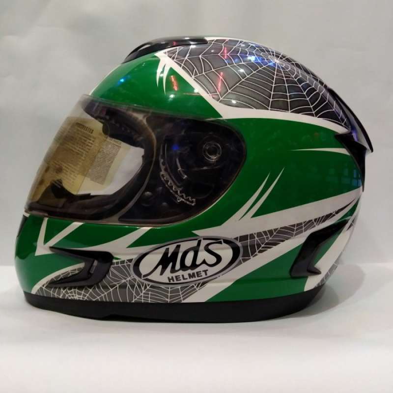 Promo Helm Mds Viver Laba Laba White Green Helm Full Face Diskon