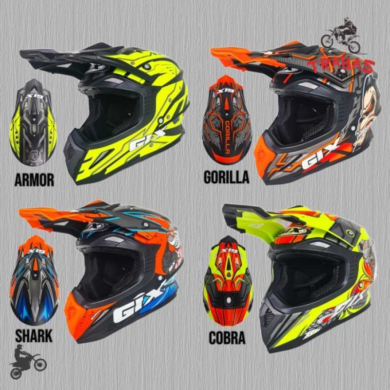 Promo Helm Motor Trail Cross Helem Full Face Helmet Motif Diskon