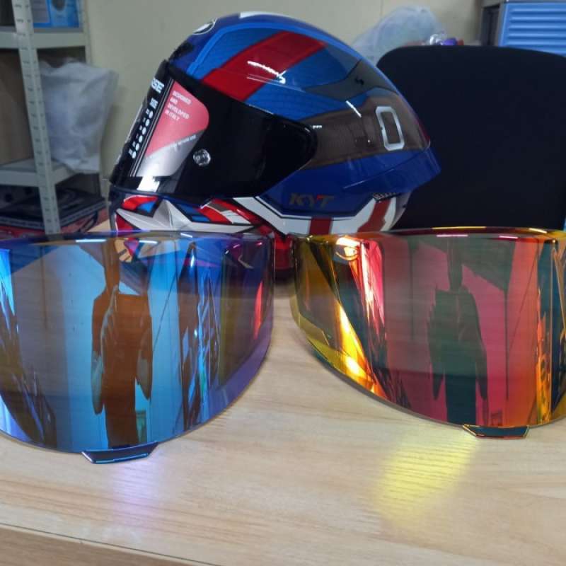 Flat visor iridium blue sale