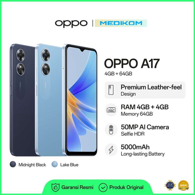 OPPO A17 [4+4GB RAM + 64GB ROM], 6.56, 50MP AI Camera, 5000mAh Battery