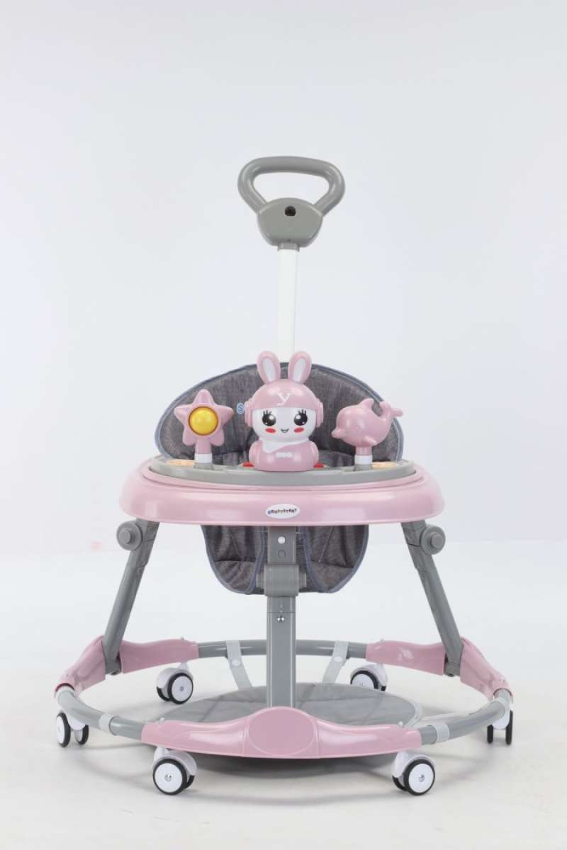 MASTELA Premium Fold Up Baby Walker 5 in 1 Bunny 802 Pink Handle