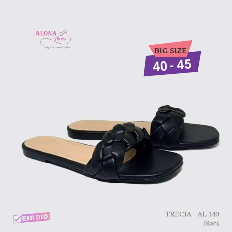 Bossindo ALona Flats Trecia Big Size 41 42 43 44 45 Sandal Wanita Ukuran Jumbo Besar