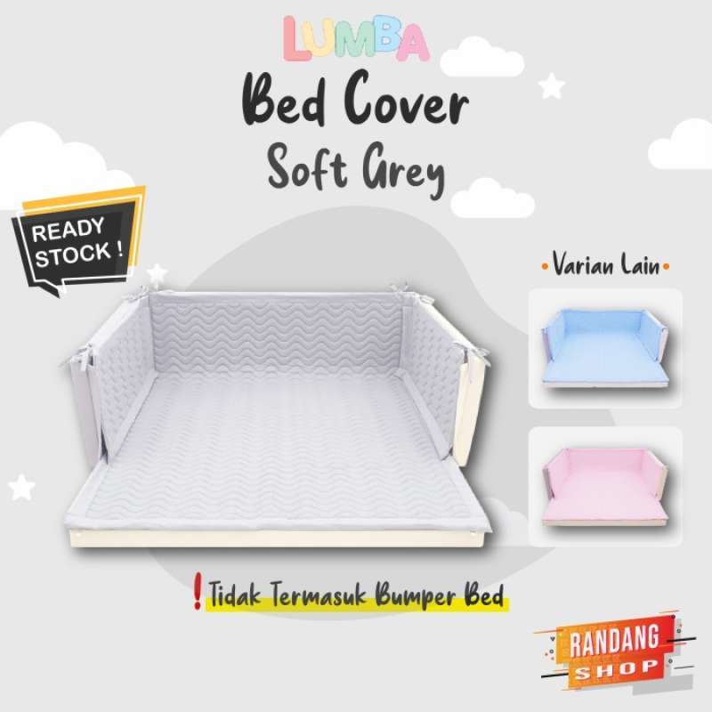 Promo Bedcover Lumba Playmat Bumper Bed Baby Blue Soft Grey