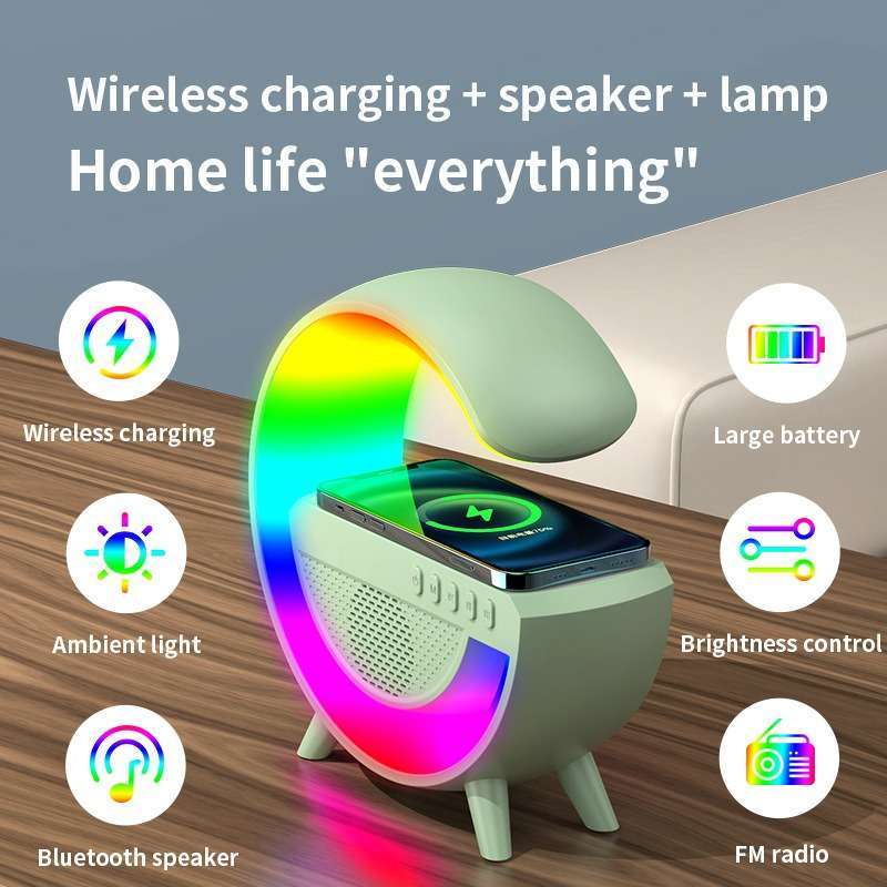Smart Speaker Bluetooth Multi Fungsi Dengan Wireless Charger Lampu RGB  YN-2209 Atmospheric Lamp LED RGB Lights Table Lamp Ambient Light Smart  Speaker