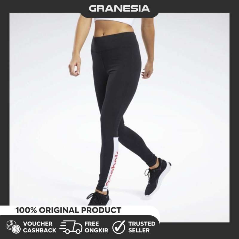 Reebok training logo leggings clearance in black and white