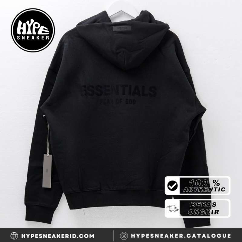 Jual Hoodie ESSENTIALS SS22 RUBBER BLACK HOODIE 100 ORIGINAL di