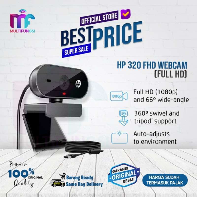 Promo HP 320 FHD Webcam Full HD (1080P) Original Bergaransi Resmi Diskon 9%  di Seller Sentral Beli Beli - jakarta utara - Kota Jakarta Utara | Blibli