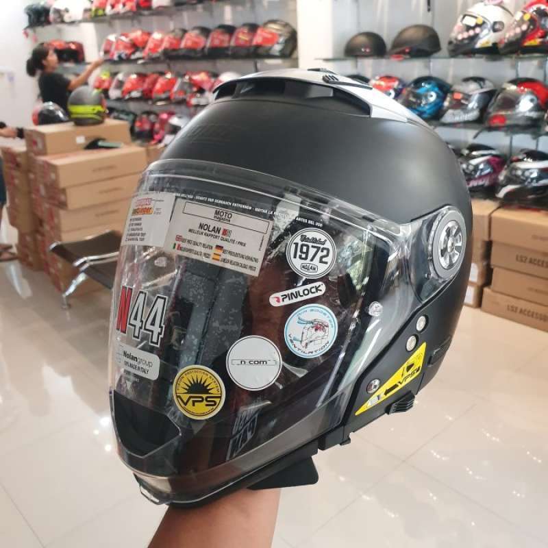 Jual Helm Nolan N44 Evo Classic Flat Black Double D Ring di Seller