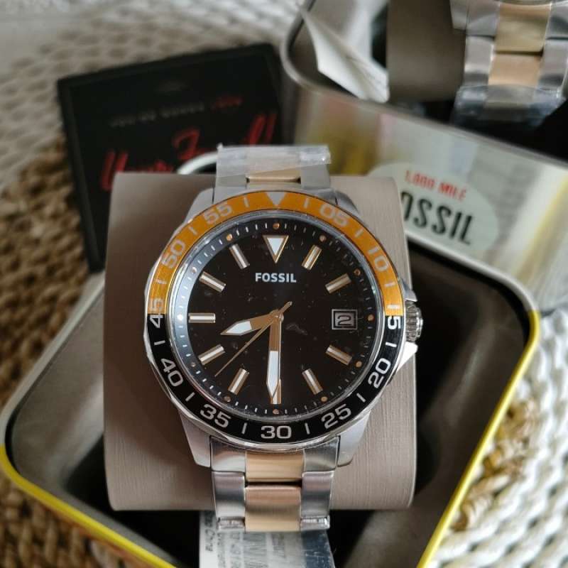Jual Jam tangan fossil BQ2507 Bannon Three Hand Date Two Tone