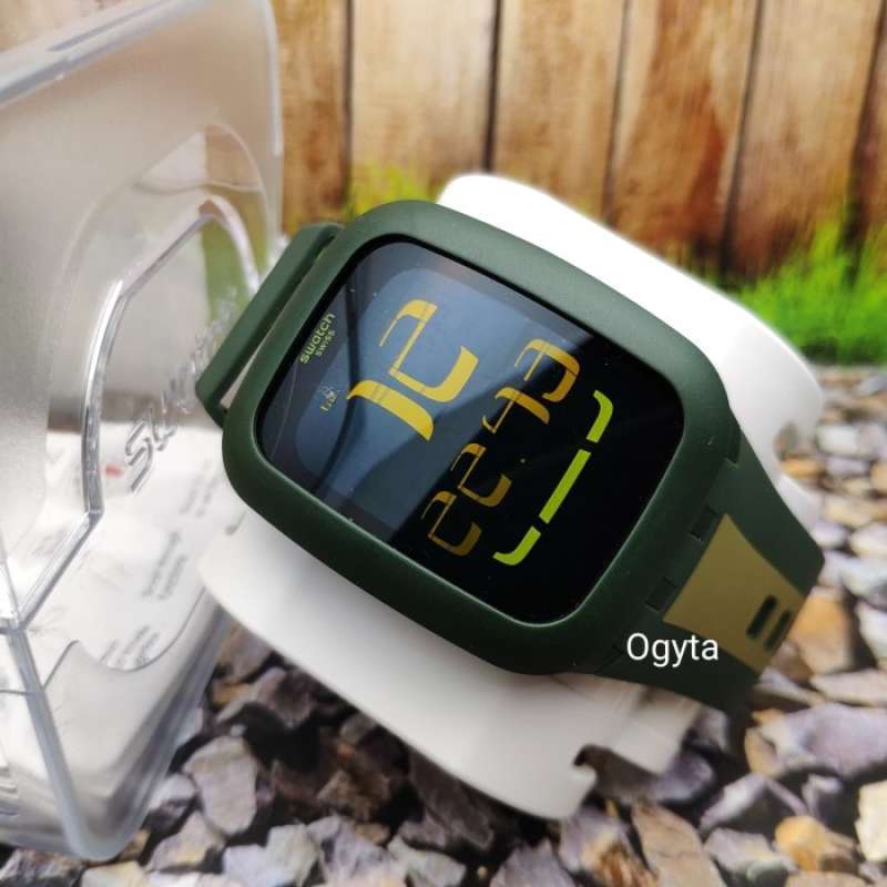 Jual Swatch Digital Jam Tangan SURG101D SWATCH TOUCH OLIVE LIGHT