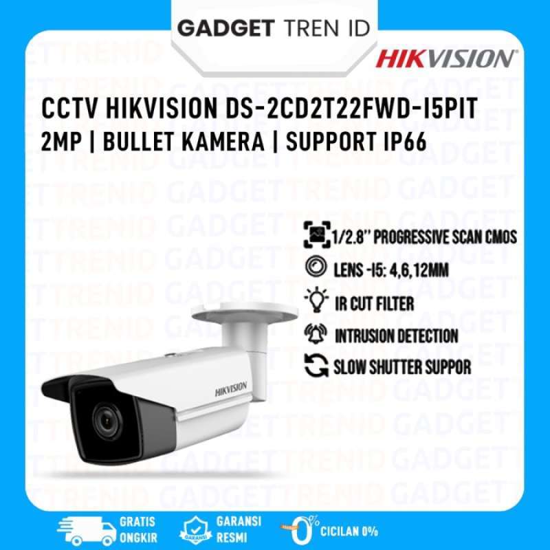 Kamera CCTV HIKVISION Bullet DS-2CD2T22FWD-I5PIT 2MP iP66 Bergaransi