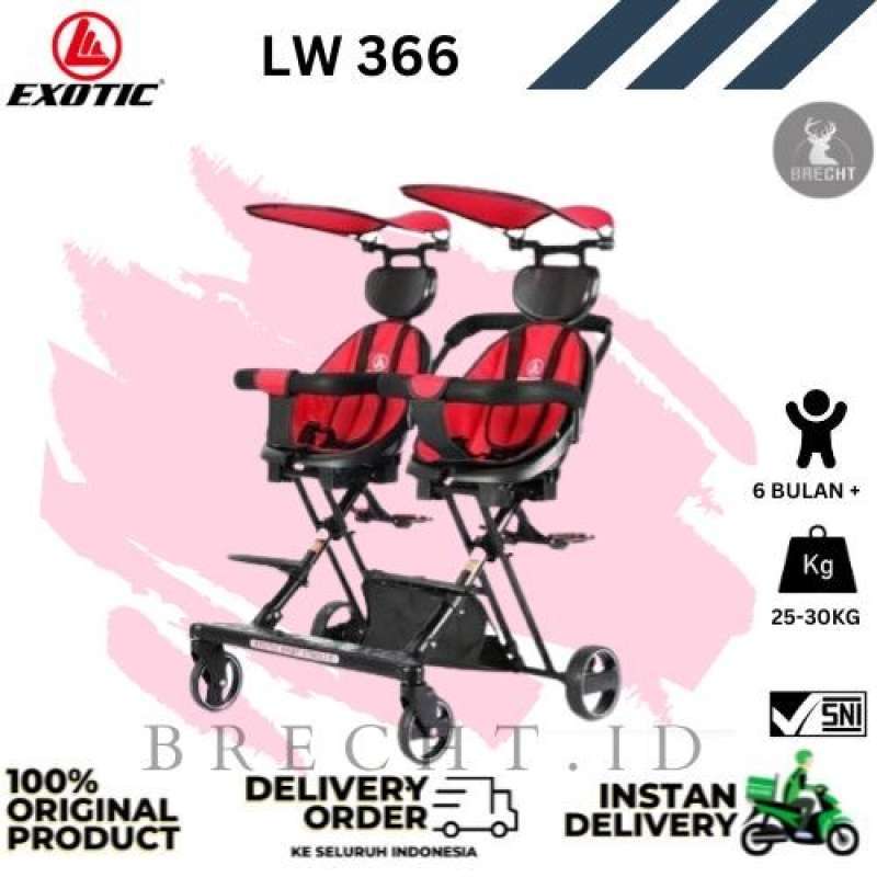 Promo Kursi Dorong Magic Stroller Twins Exotic ET LW 366 Stroller