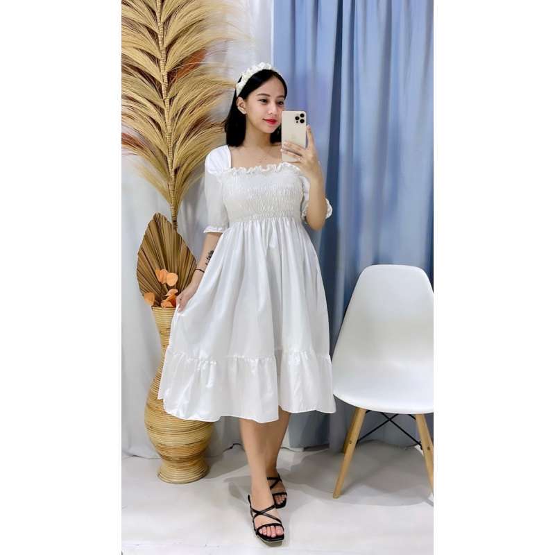 Dress putih casual top