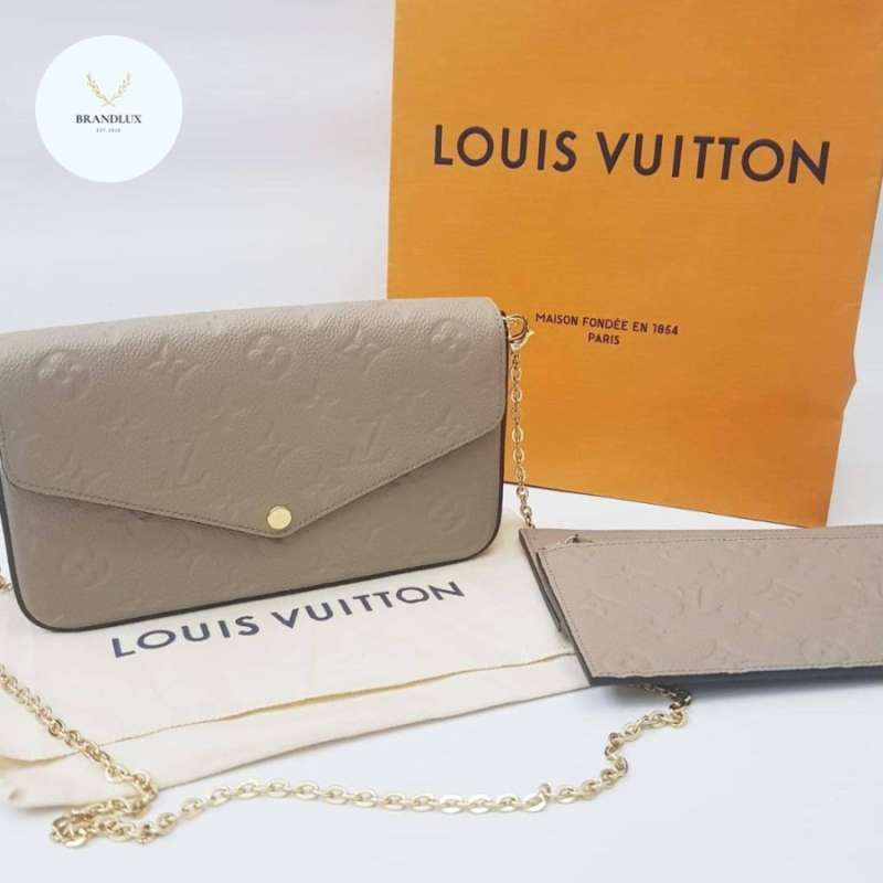 Jual Louis Vuitton Felicie Pochette Empriente Tourterelle 100