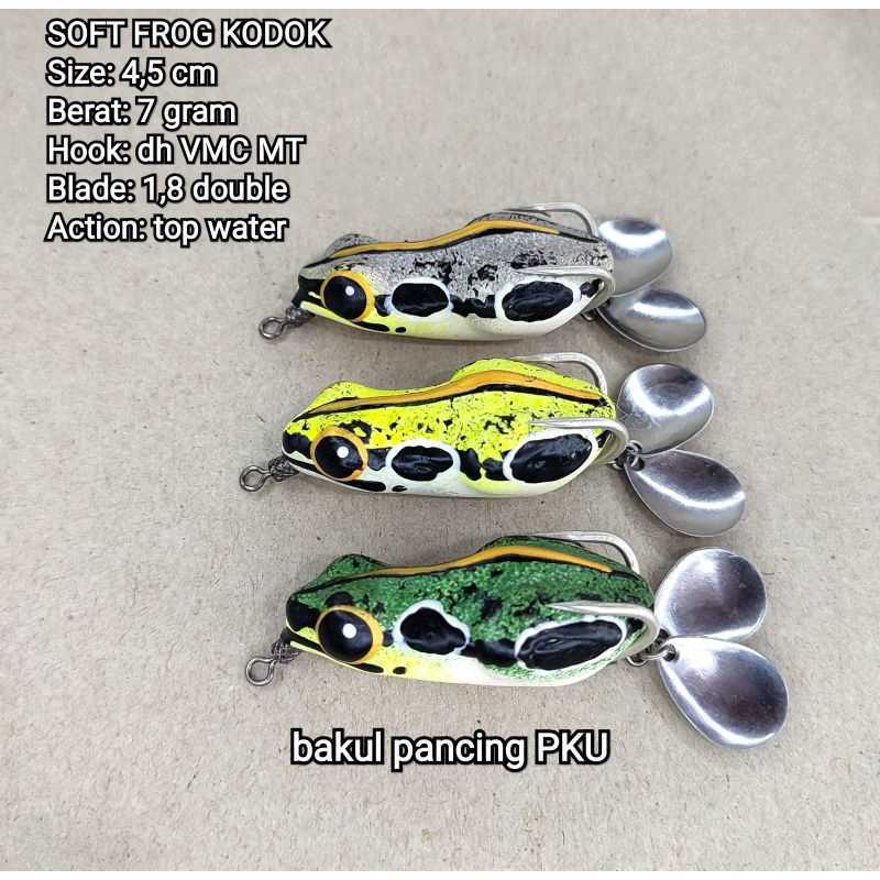 Jual Soft Frog Real Katak Tompel Vmc Mt Hook. Anyar Gres Lure