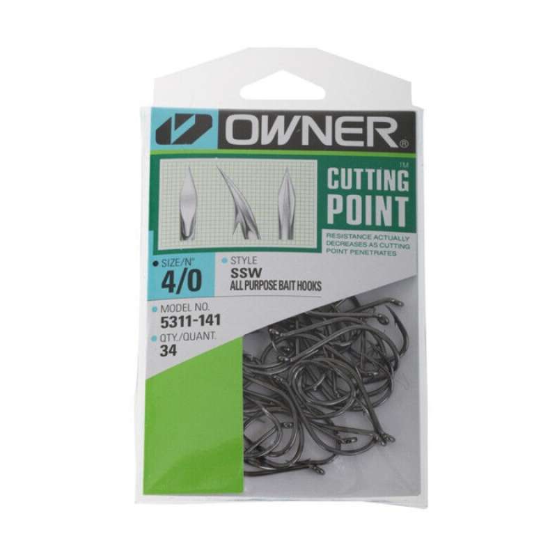 Owner SSW All Purpose Hook with Cutting Point, Size 1/0 5311-111