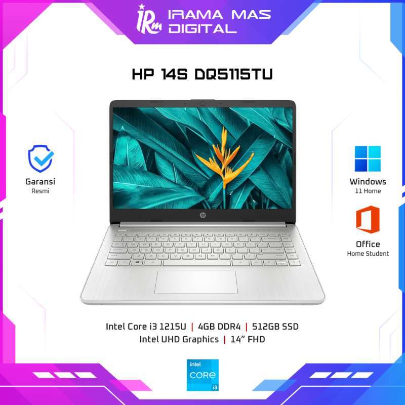 Jual Hp 14s-dq5115tu Core I3 1215u/4gb/512gb Ssd/14 Fhd/w11+ohs