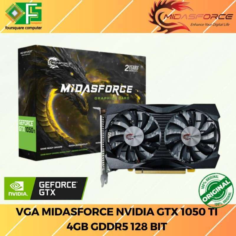 VGA Midasforce nVIDIA GTX 1050 Ti 4GB GDDR5 128 Bit Resmi