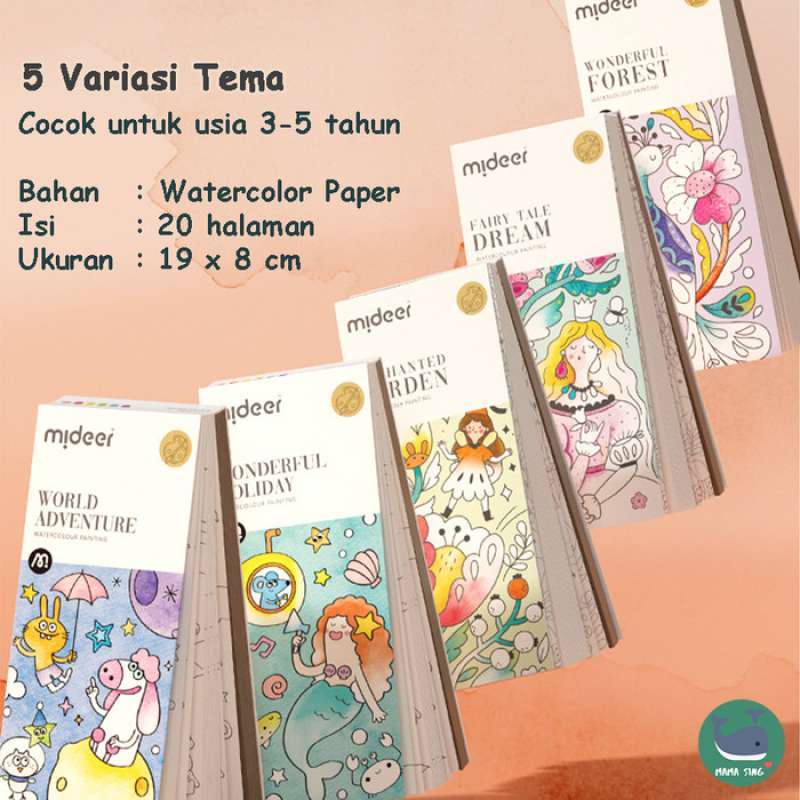 Promo MAMA SING Mideer Watercolor Painting Book Buku Mewarnai Cat Air Anak  - Wonder Forest - World Adventure Multicolor Diskon 30% di Seller Onic Shop  - Harapan Jaya, Kota Bekasi