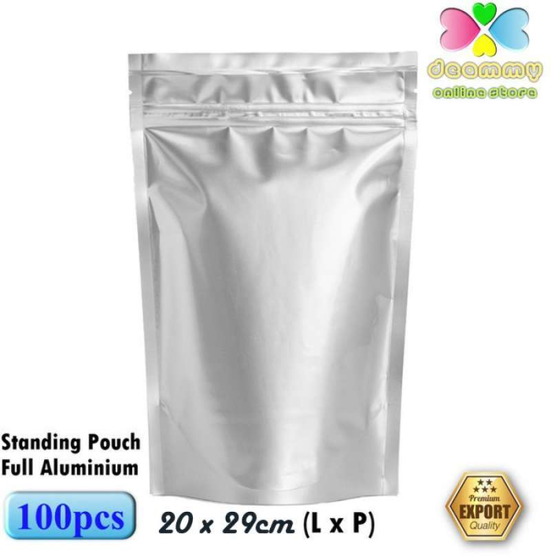 Standing deals pouch silver