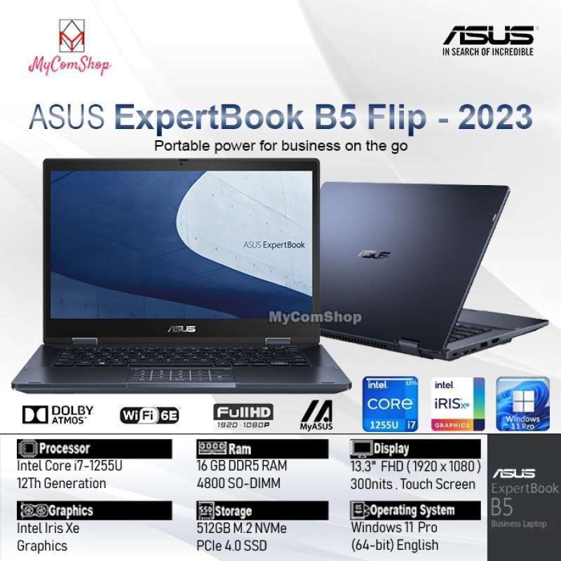 Jual Asus Expertbook B5 Flip B5302f I7-1255u 16gb 512gb Ssd Iris