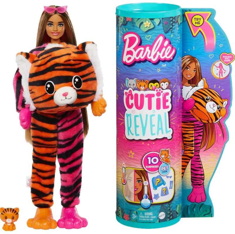 Barbie Cutie Reveal Chelsea Doll And Accessories, Jungle Series,  Tiger-themed Small Doll Set HKP99 HKP97