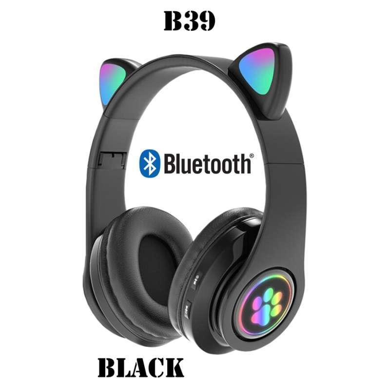 Jual Cat Ear Headphone Bluetooth Wireless Headset Earphone