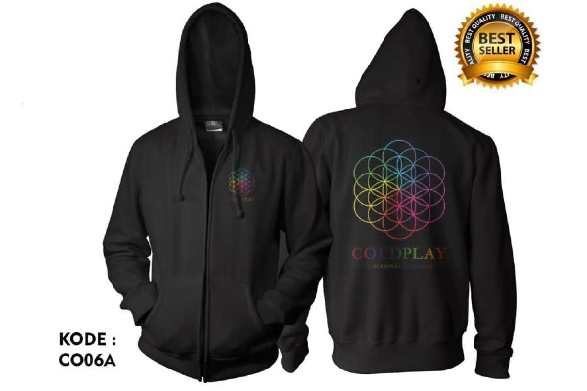 Jual Jaket coldplay a head full of dreams hoodie zipper co06a di